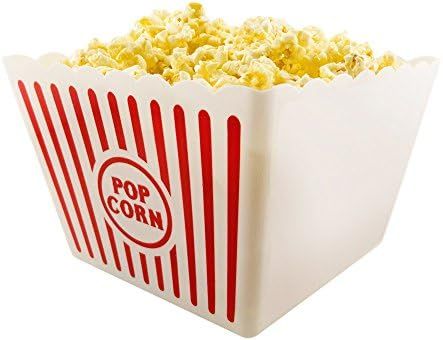 [Novelty Place] Plastic Red & White Striped Classic Popcorn Containers for Movie Night - 8" Squar... | Amazon (CA)