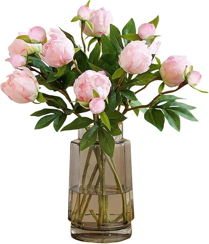 IPOPU Pink Peonies Artificial Flowers 8PCS Fake Peonies Silk Flowers with Stems for Wedding Decor... | Amazon (US)