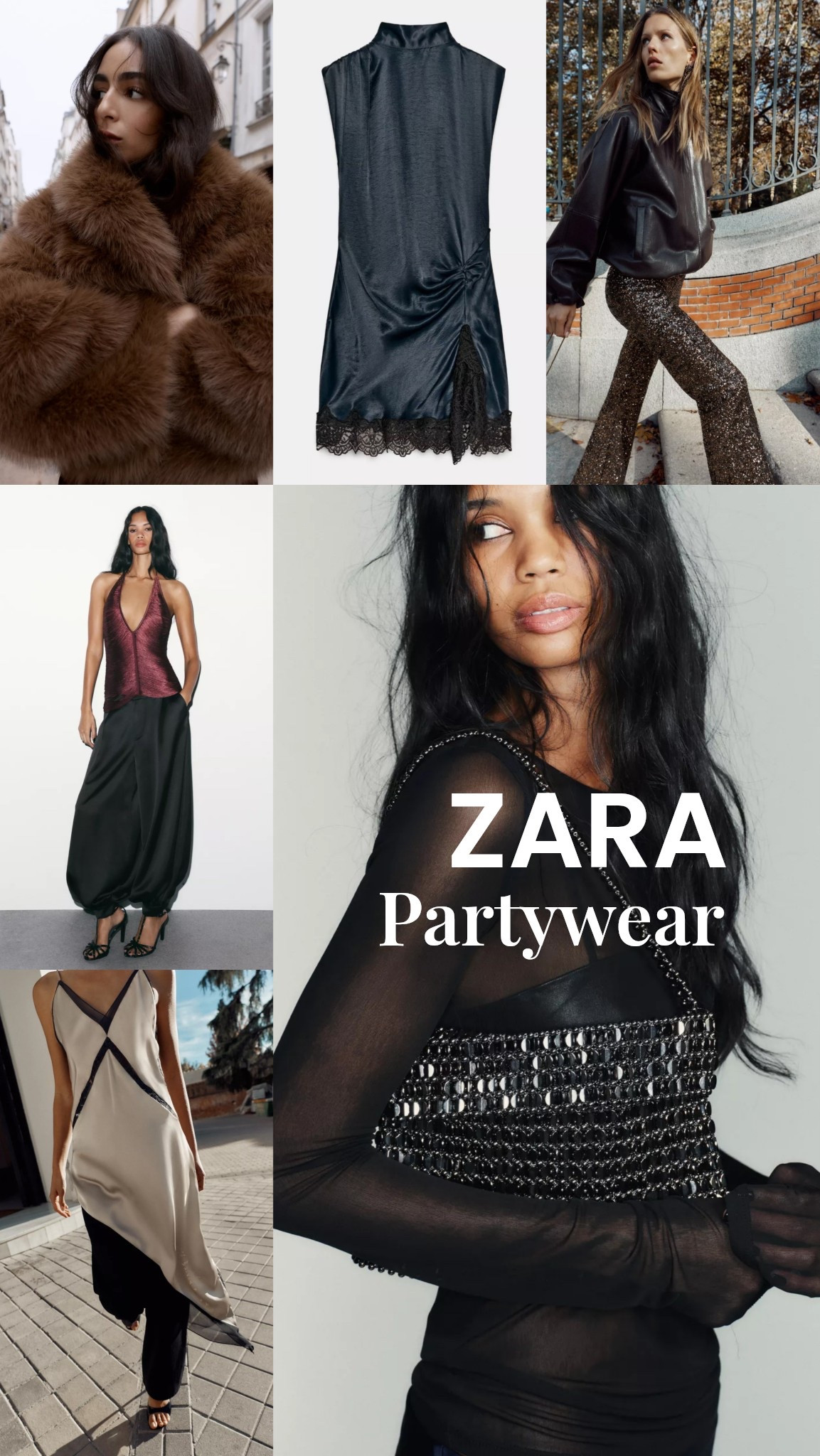 Zara partywear from Christmas outfits to New Year’s Eve and works Christmas parties to festive date night dinner and drinks  #zara 

Faux fur coat - party bag - satin dress - balloon trousers - sequins and sparkle 

#LTKdatenight #LTKpartywear #LTKfestive