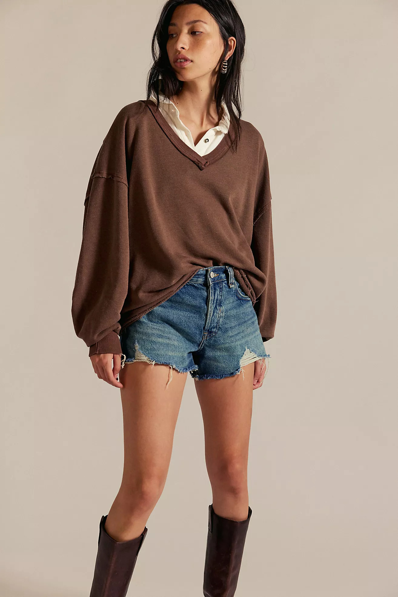 We The Free Venice V-Neck Sweatshirt | Free People (Global - UK&FR Excluded)