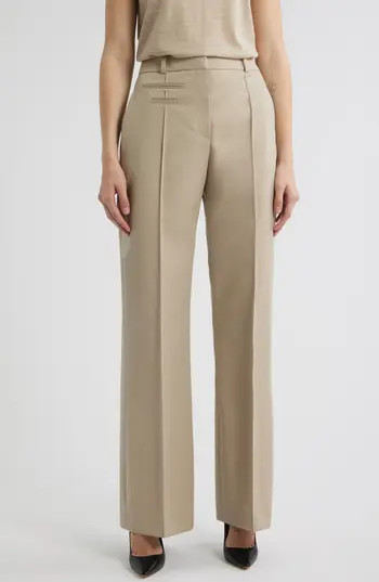 BOSS Talima Wool Wide Leg Pants in Pumice at Nordstrom Rack, Size 8 | Nordstrom Rack