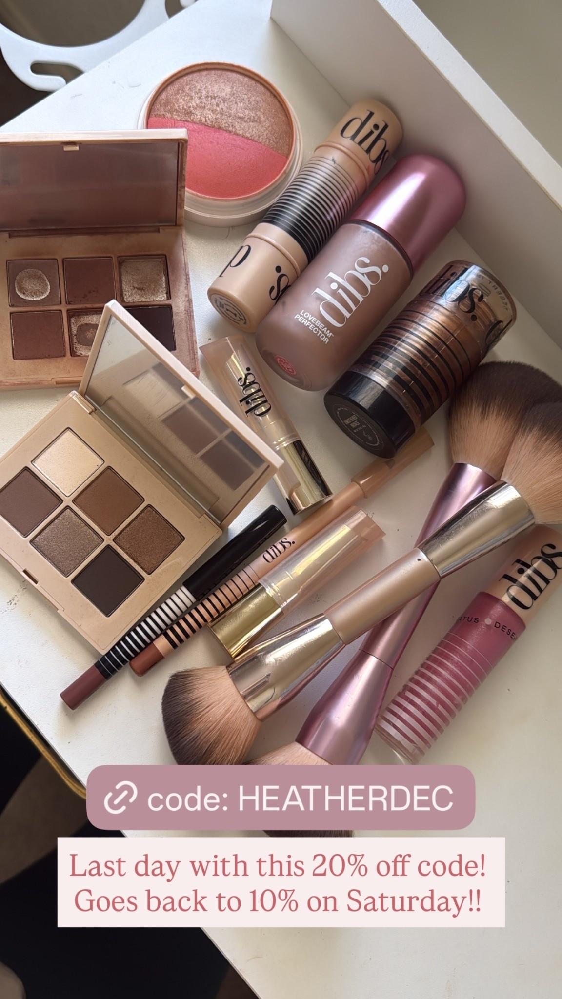 Last day with this 20% off code on DIBS beauty! Goes back to 10% on Saturday!! Use code: HEATHERDEC 

 

#LTKBeauty #LTKFindsUnder100