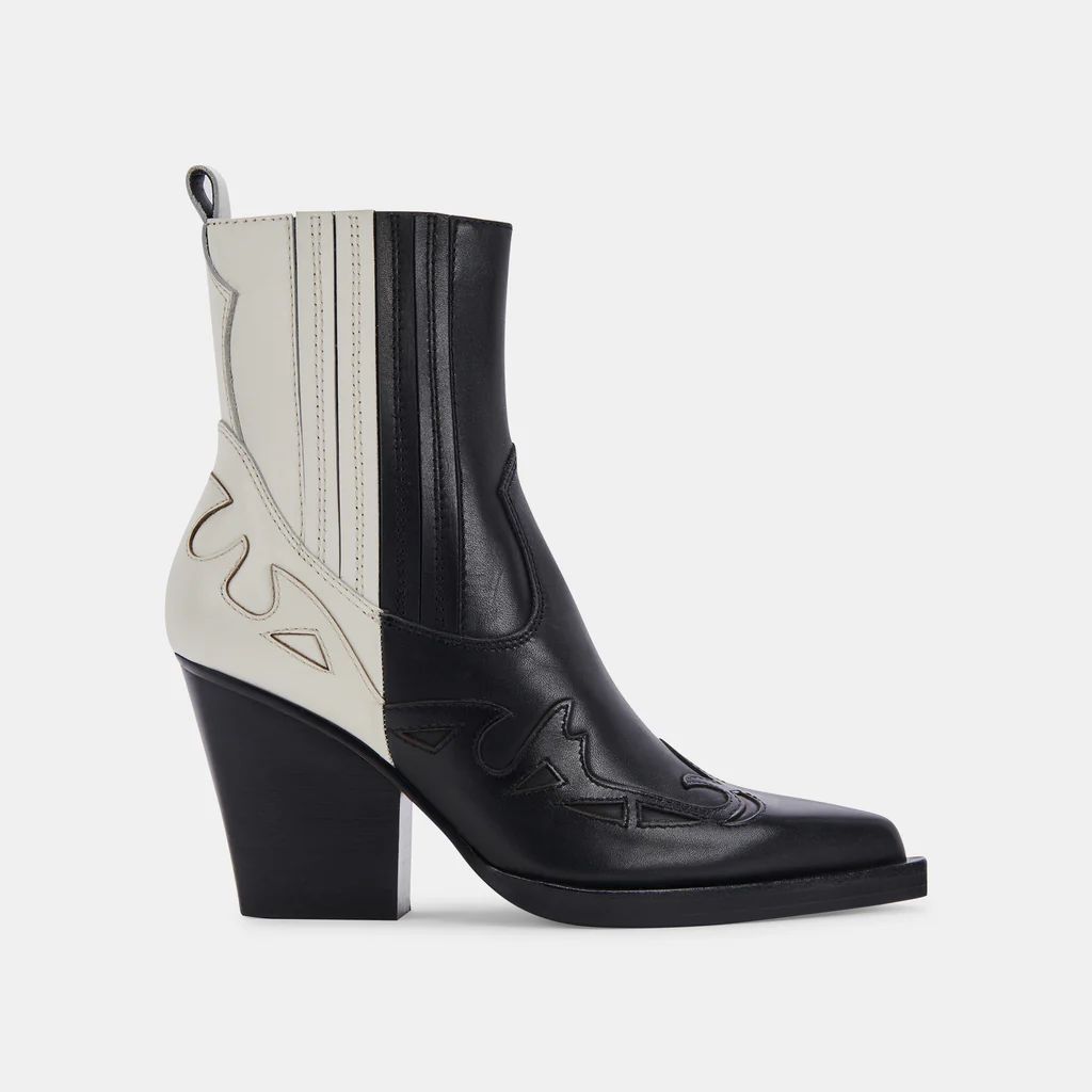 BEAUX BOOTS BLACK WHITE LEATHER | DolceVita.com