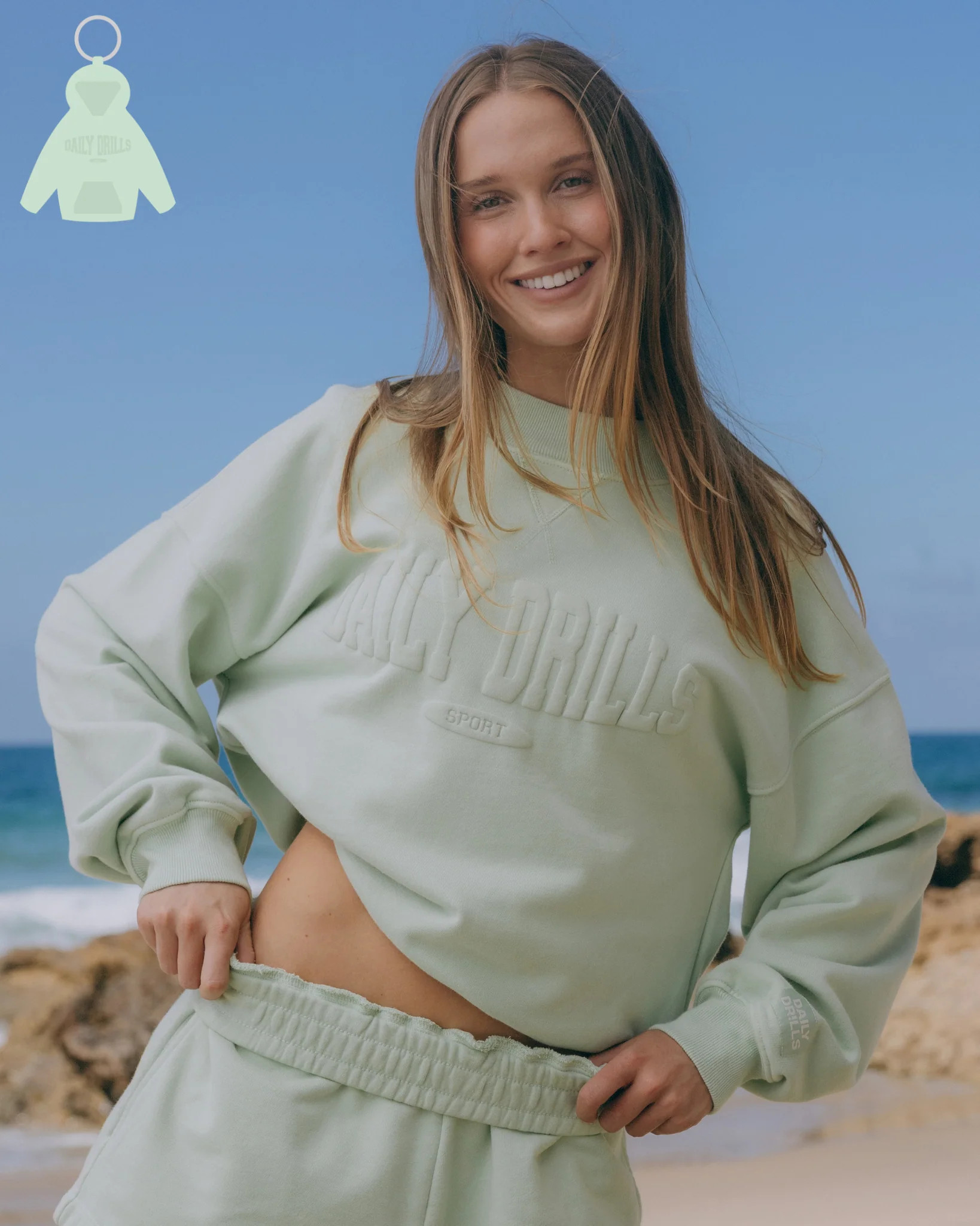 Vintage Sport Crew - Mint with Monochrome Patch | Daily Drills LLC