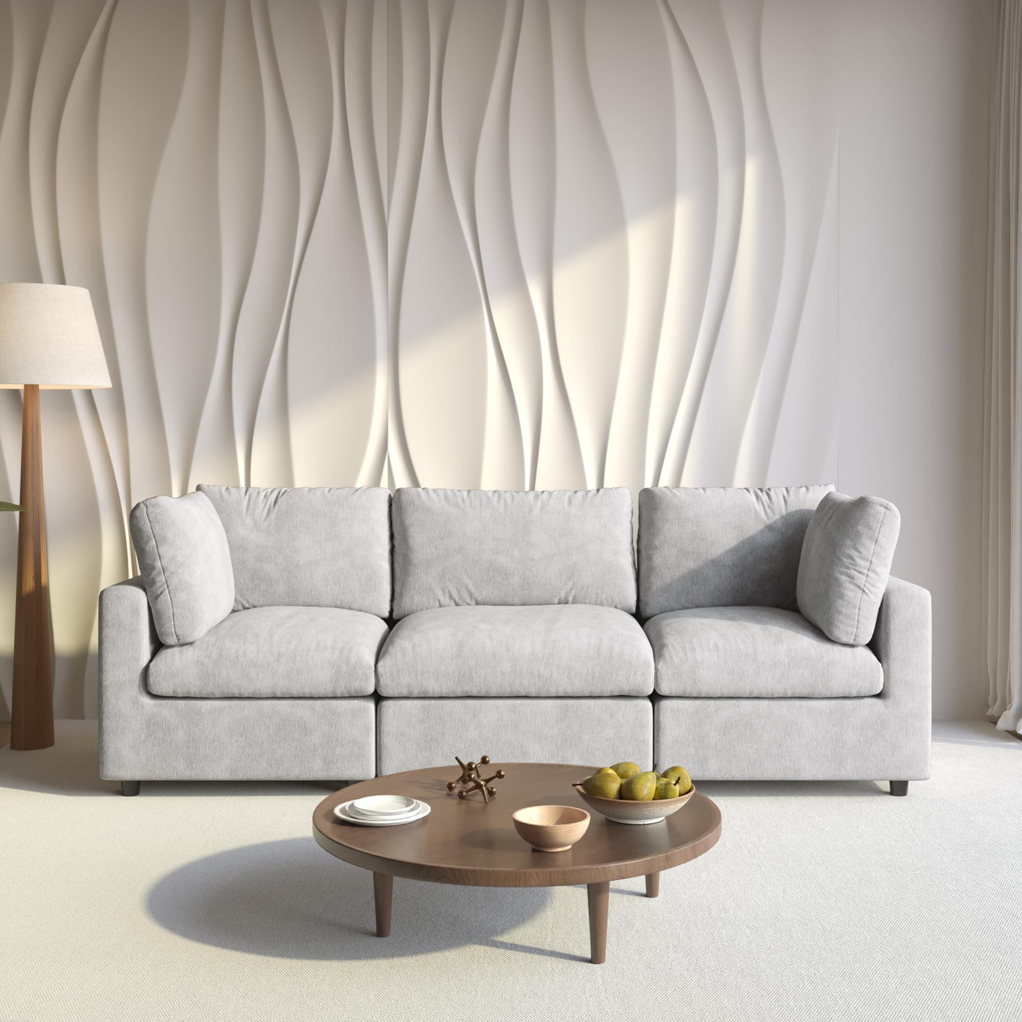 WJShome Cloud Sectional Couches for Living Room,100.5" Convertible Love Seat, 3 Seater Modular Se... | Amazon (US)