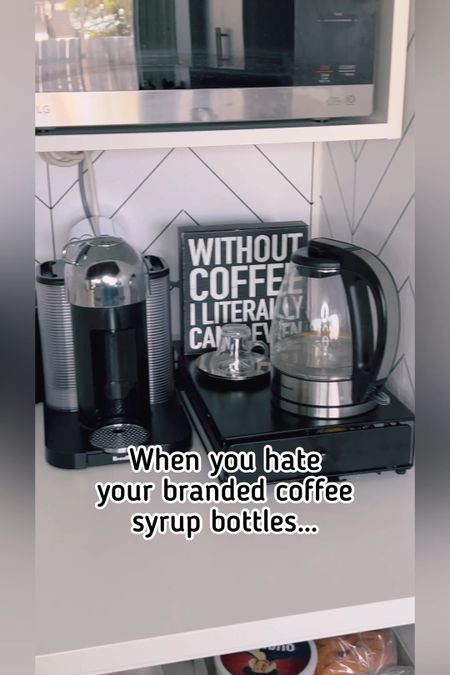 Loved updating my coffee syrups. These containers are amazing! And they come with syrup labels as well. #coffeestation #coffeesyrups #frenchvanilla #caramel #glasscontainer #kitchenessential

#LTKunder50 #LTKstyletip #LTKhome