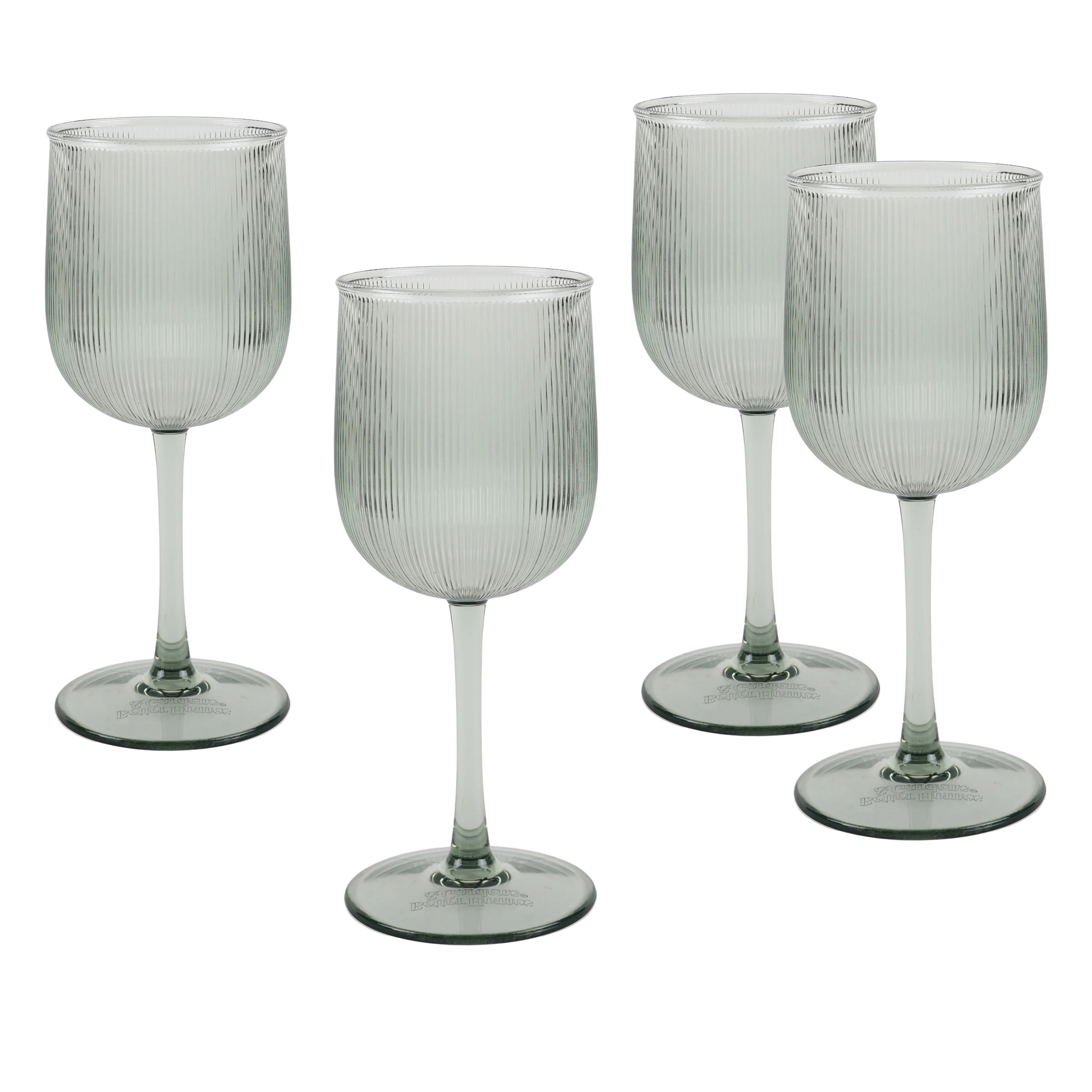 Better Homes & Gardens 4-Piece Green Ribbed Tritan Wine Glass Set | Walmart (US)
