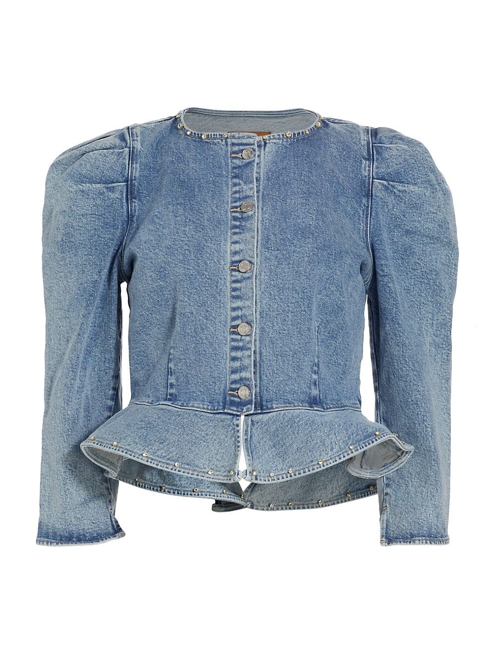 Luella Embellished Peplum Denim Jacket | Saks Fifth Avenue