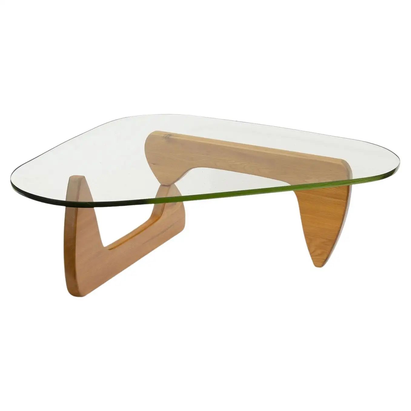 Early IN-50 Coffee Table with Green Glass by Isamu Noguchi | 1stDibs