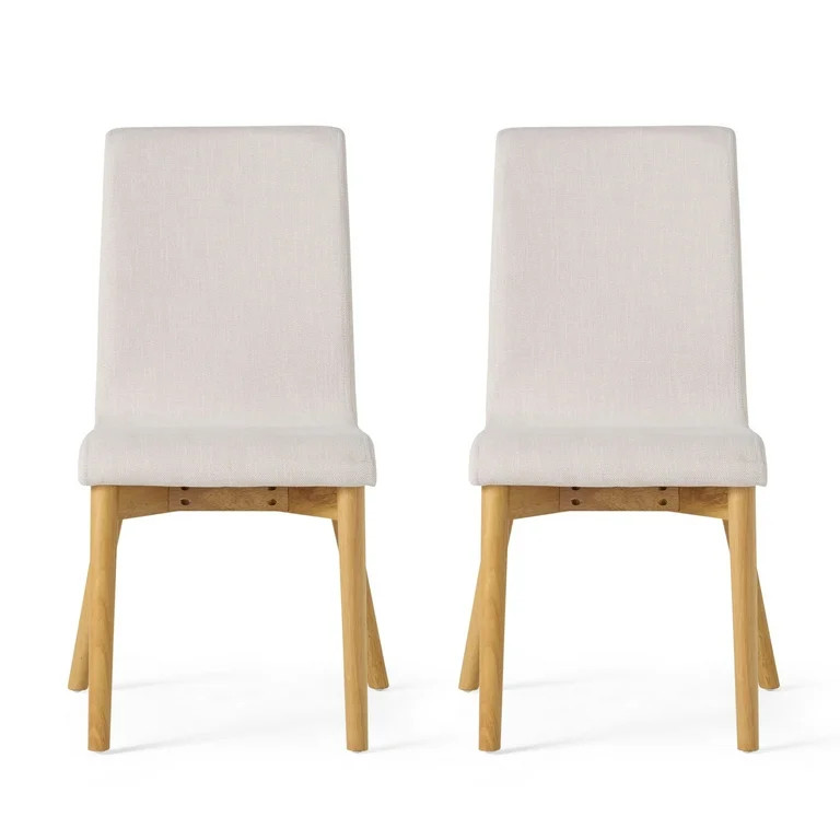Desert Fields Howard Mid Century Fabric Dining Chairs, Set of 2, Natural - Walmart.com | Walmart (US)