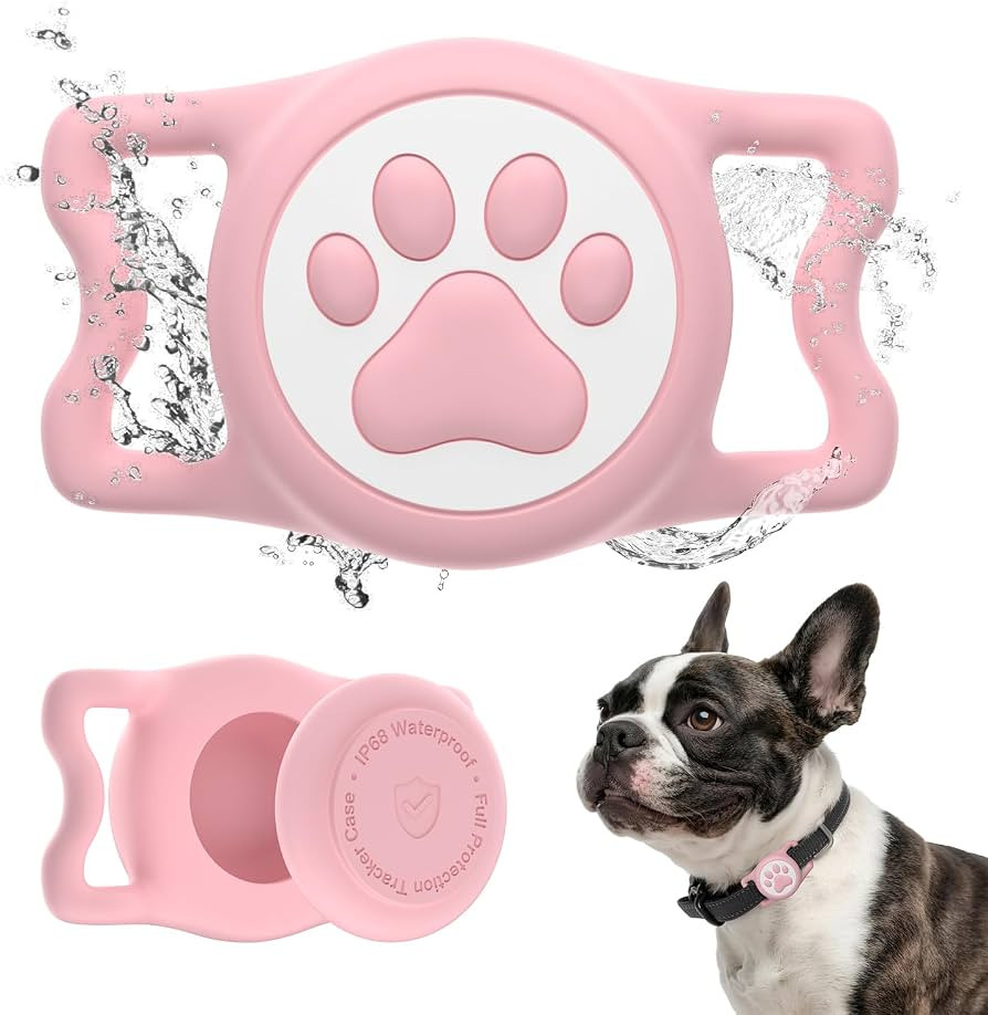 IP68 Waterproof Dog AirTag Holder for Dog Collar, Soft, Stretchy Silicone | Amazon (US)