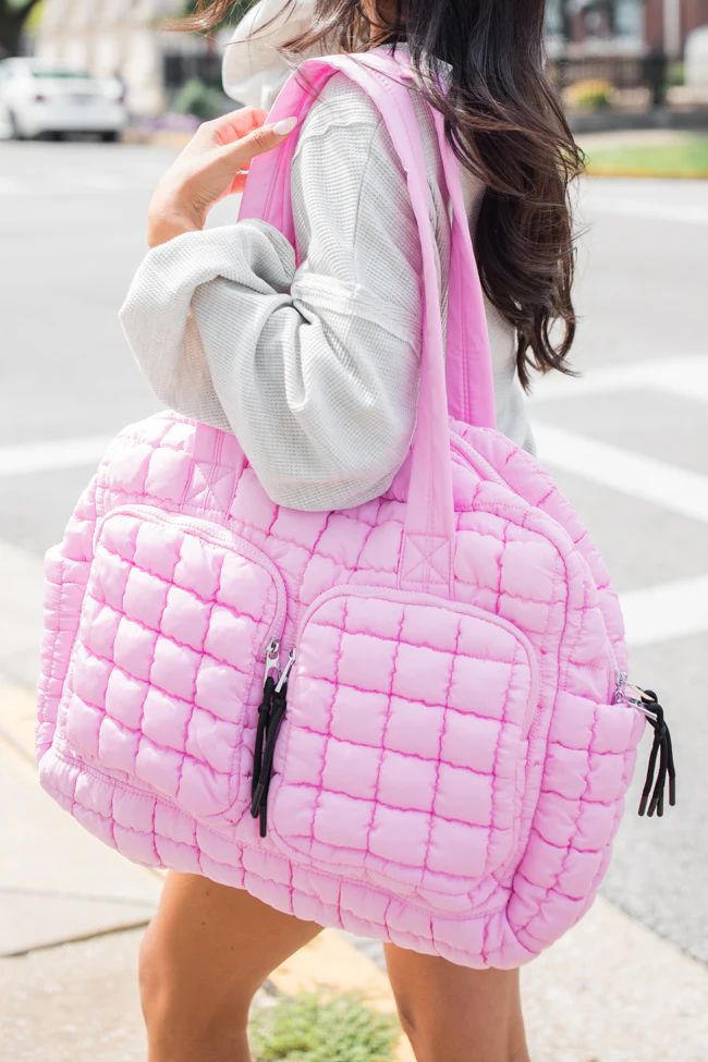 Quilted Light Pink Weekender DOORBUSTER | Pink Lily