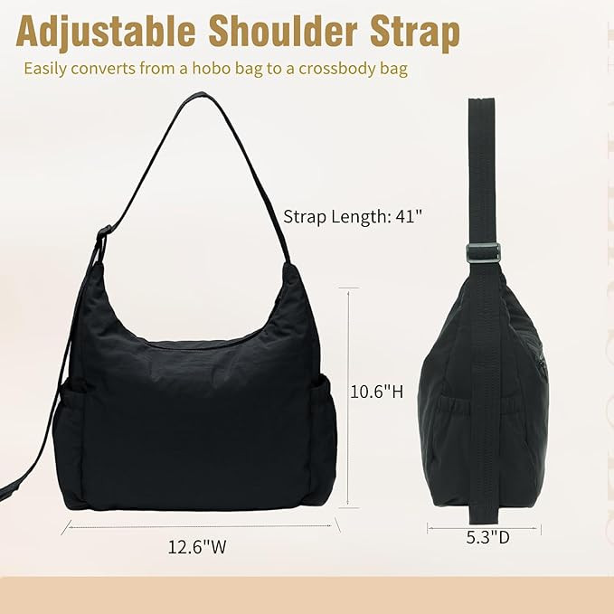 Nylon Hobo Crossbody Bags Lightweight Shoulder Bag Casual Work Travel Handbags 2025 Trendy with A... | Amazon (US)