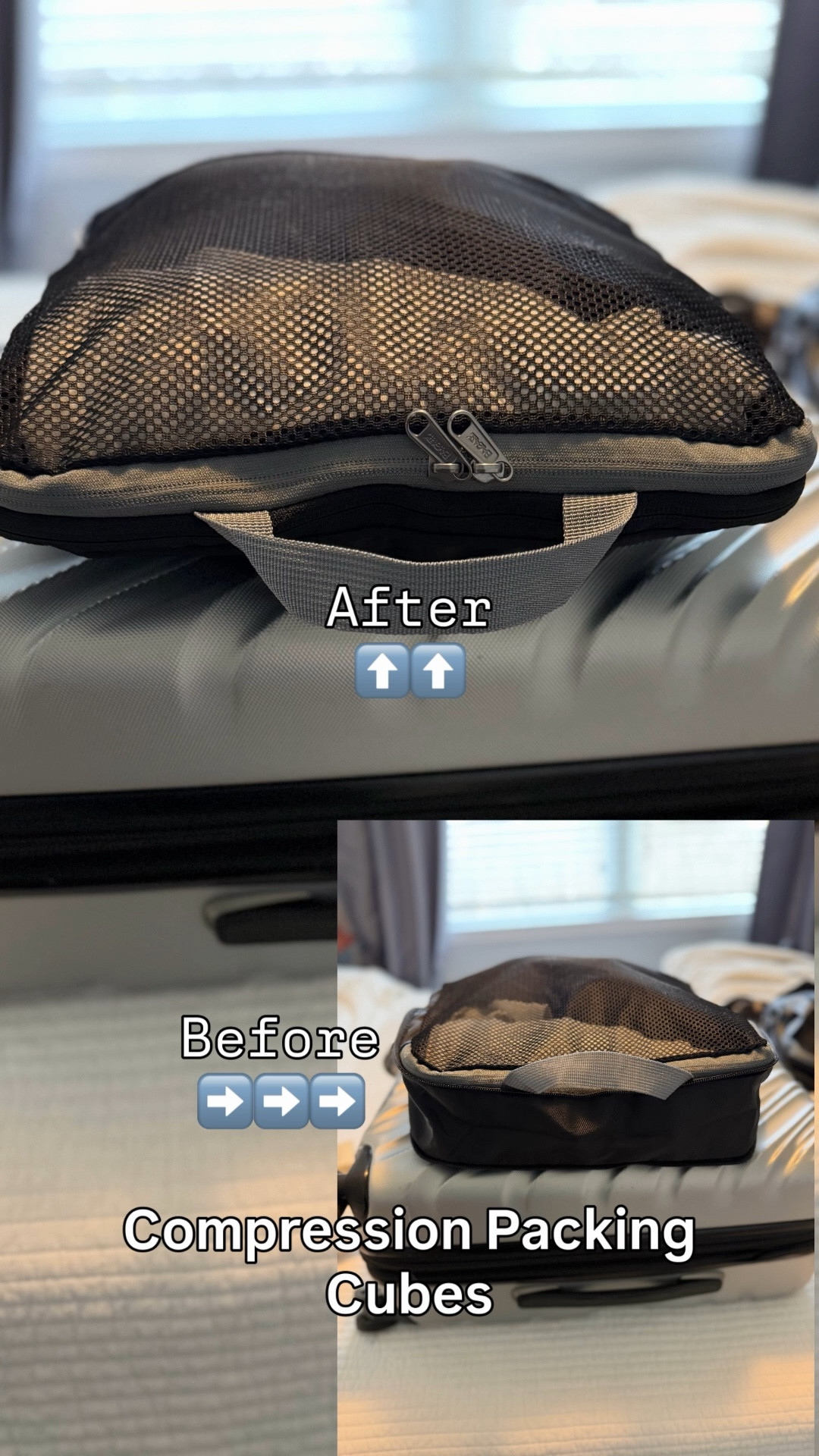 Travel made easier ✈️ These ultralight compression packing cubes save up to 50% space so you can pack more without the bulk. Everything stays organized, and the zippers are super smooth for easy packing and unpacking. Perfect for your next trip.

#LTKmomlife #LTKTravel #LTKgrwm