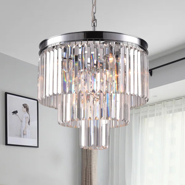Eitzen 7 - Light Unique Tiered Chandelier with Crystal Accents | Wayfair North America
