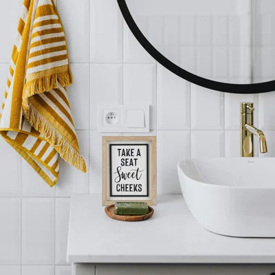 Take A Seat Sweet Cheeks Wood Bathroom Wall Decor | Wayfair North America
