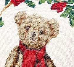 Bear Needlepoint Filled Pillow | Pottery Barn (US)