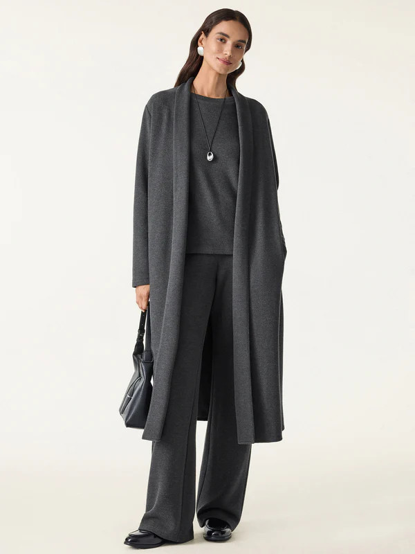 Shawl Collar Long Cardigan with Pockets | OGLmove