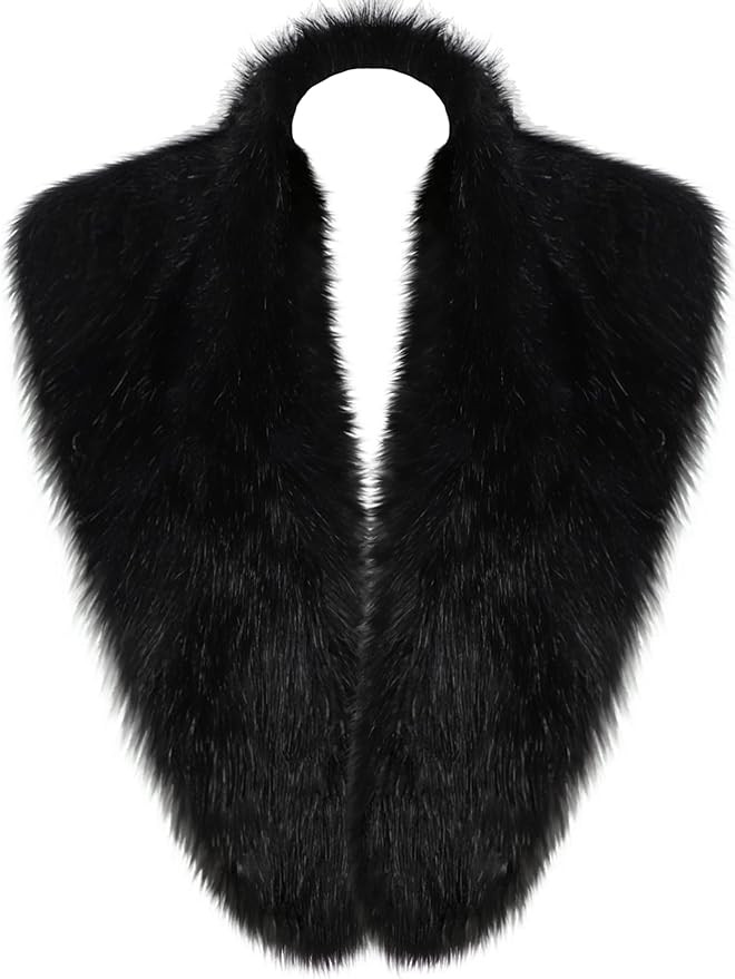 LA CARRIE Women's Faux Fur Collar Scarf Wrap Cold Winter Warmer | Amazon (US)