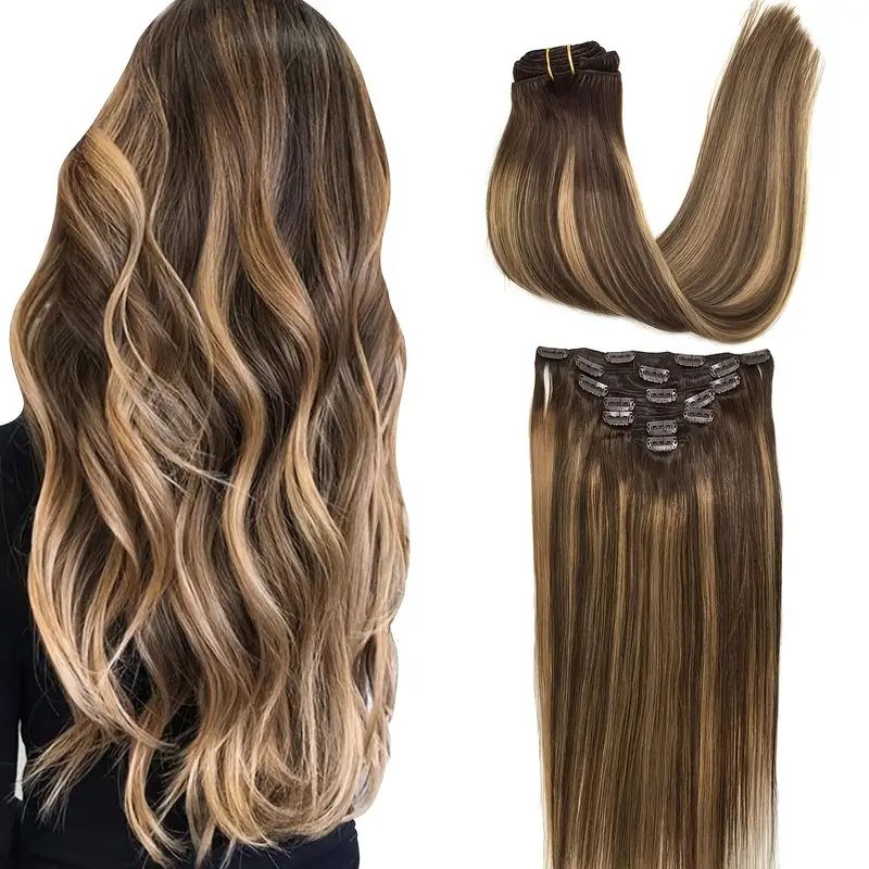 Clip-in Hair Extensions For Women, Soft & Natural, Handmade Real Human Hair Extensions, Long, Cur... | Temu Affiliate Program
