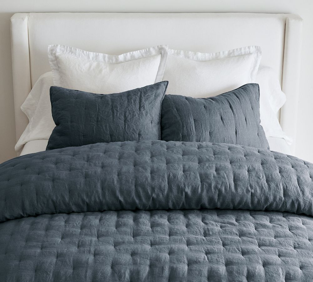 Belgian Flax Linen Tufted Quilt & Shams | Pottery Barn (US)