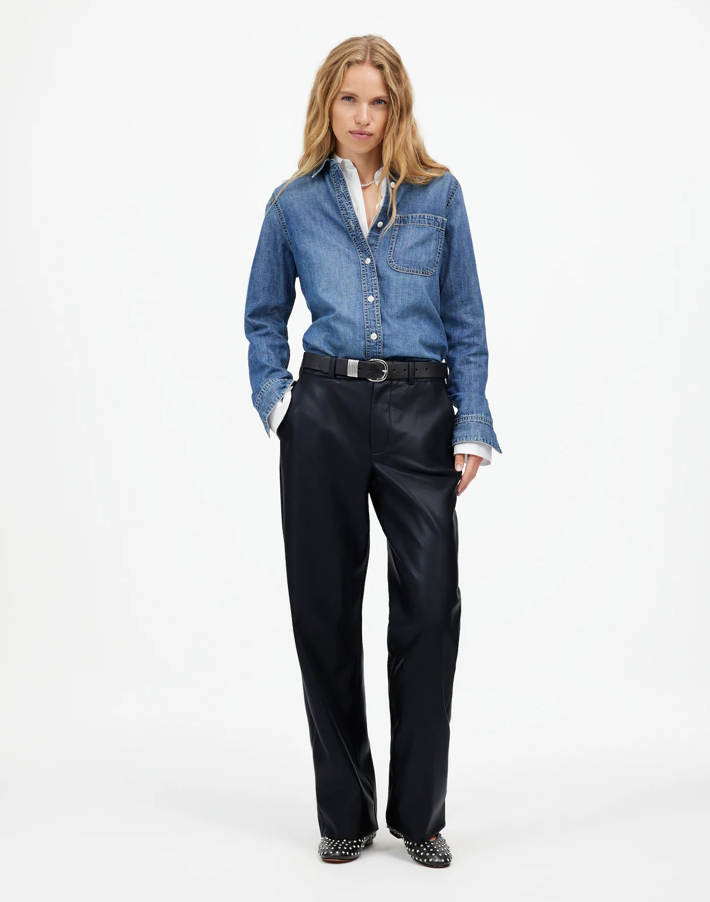 Low-Slung Baggy Pants in Faux Leather | Madewell | Madewell