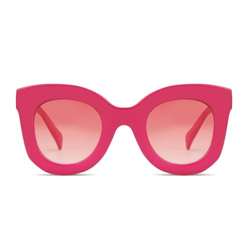 Freckles Mark Thick Fashion Butterfly Sunglasses for Women Trendy Round Cat Eye Sun Glasses | Amazon (US)