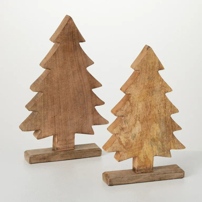Mango Wood Large Tree Accents Brown 16.75"H Wood Set of 2 | Walmart (US)