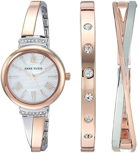 Anne Klein Women's Premium Crystal Accented Bangle Watch Set, AK/2245 | Amazon (US)