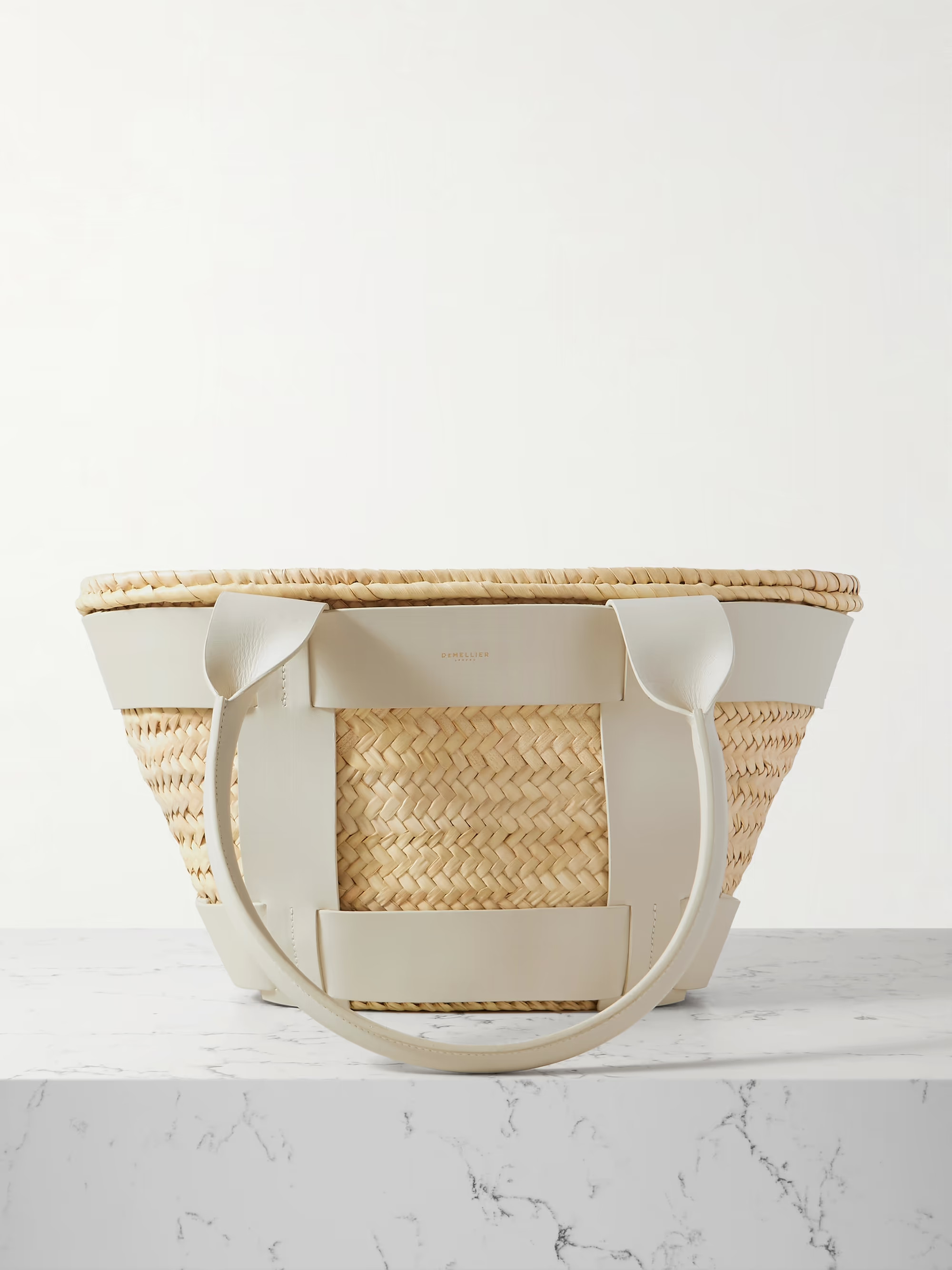 Santorini leather-trimmed raffia tote | NET-A-PORTER APAC