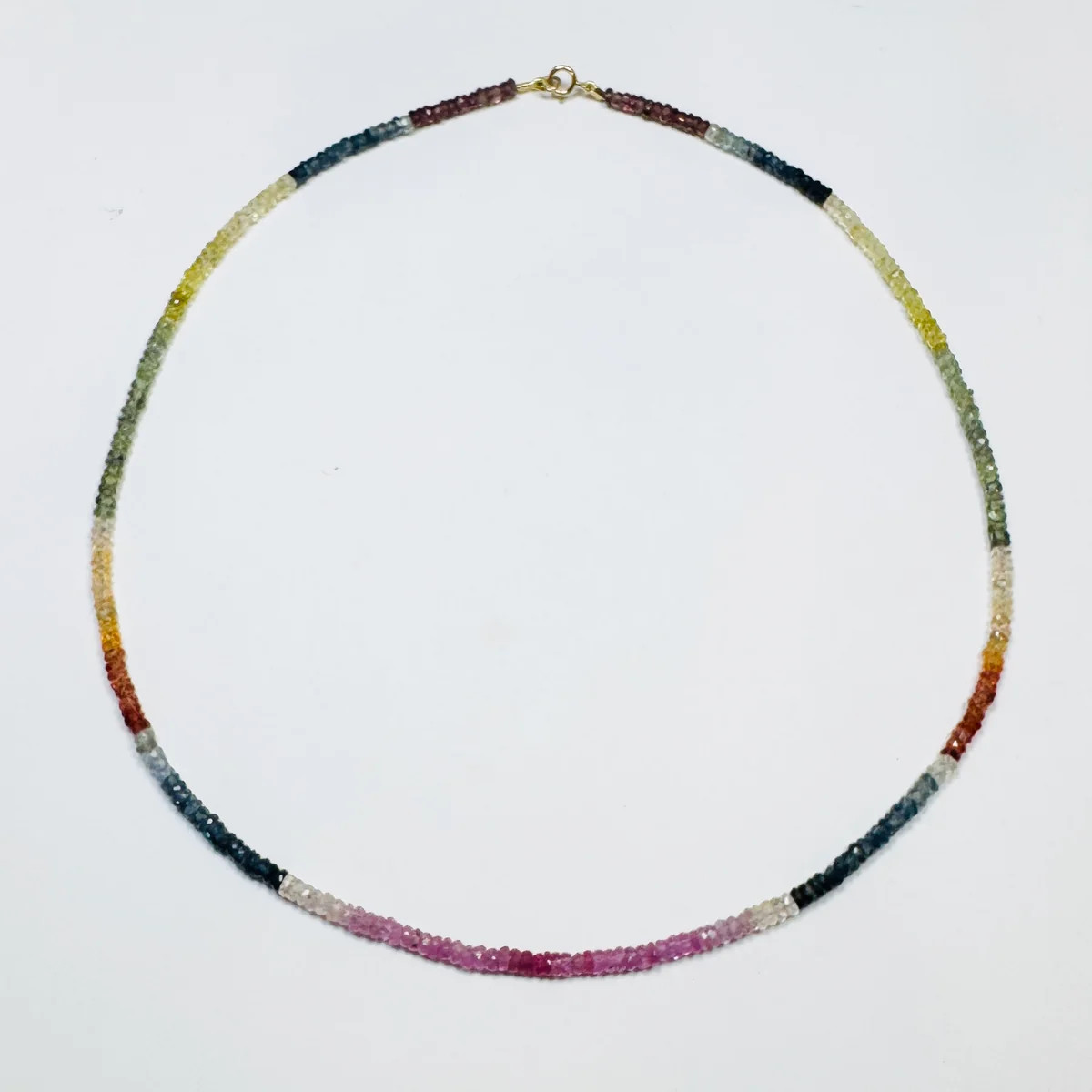 Autumn shaded sapphire heishi necklace | Theodosia Jewelry