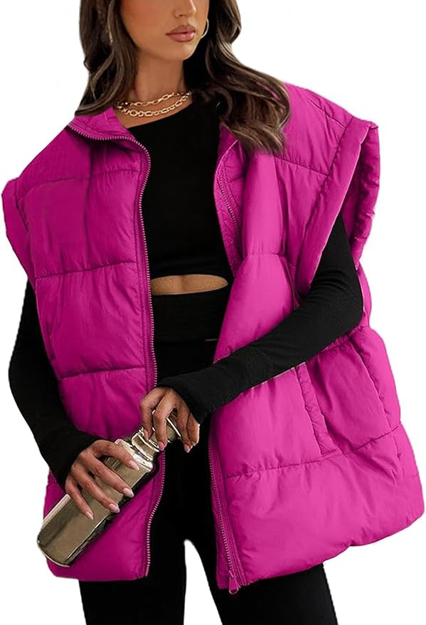 Daacee Women's Oversized Puffer Vest Lightweight Warm Sleeveless Puffy Bubble Outerwear Jackets C... | Amazon (US)