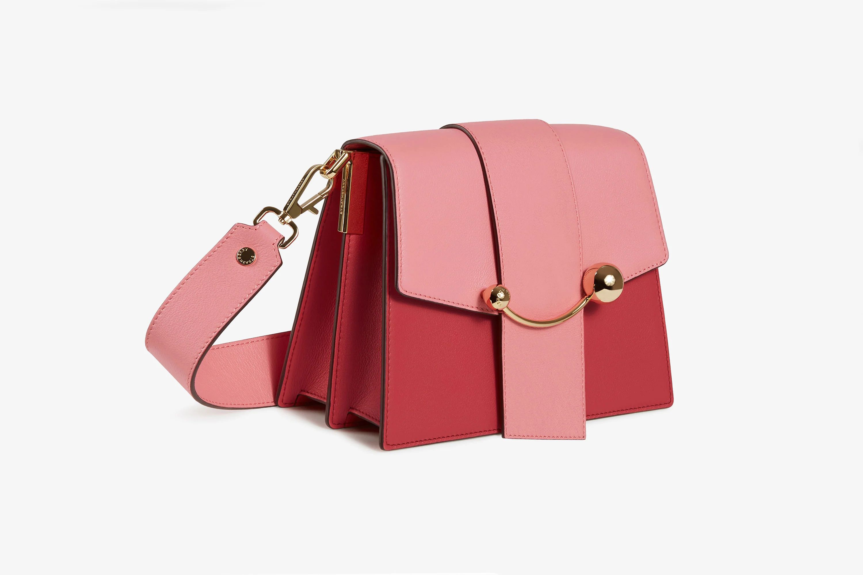 Strathberry - Box Crescent - Leather Shoulder Bag - Red / Pink | Strathberry | Strathberry