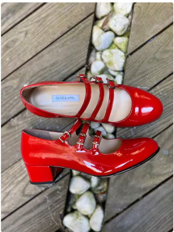 Patent Leather Red Handmade Mary Jane Shoes | Etsy Canada | Etsy (CAD)