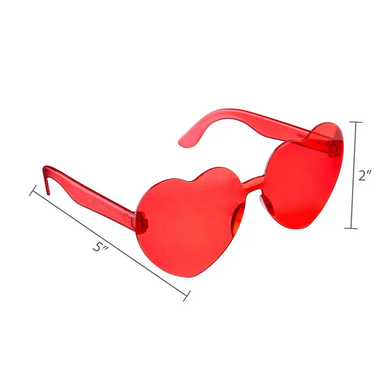 Plastic Heart Party Glasses, Red, Valentine's Day by Way To Celebrate | Walmart (US)