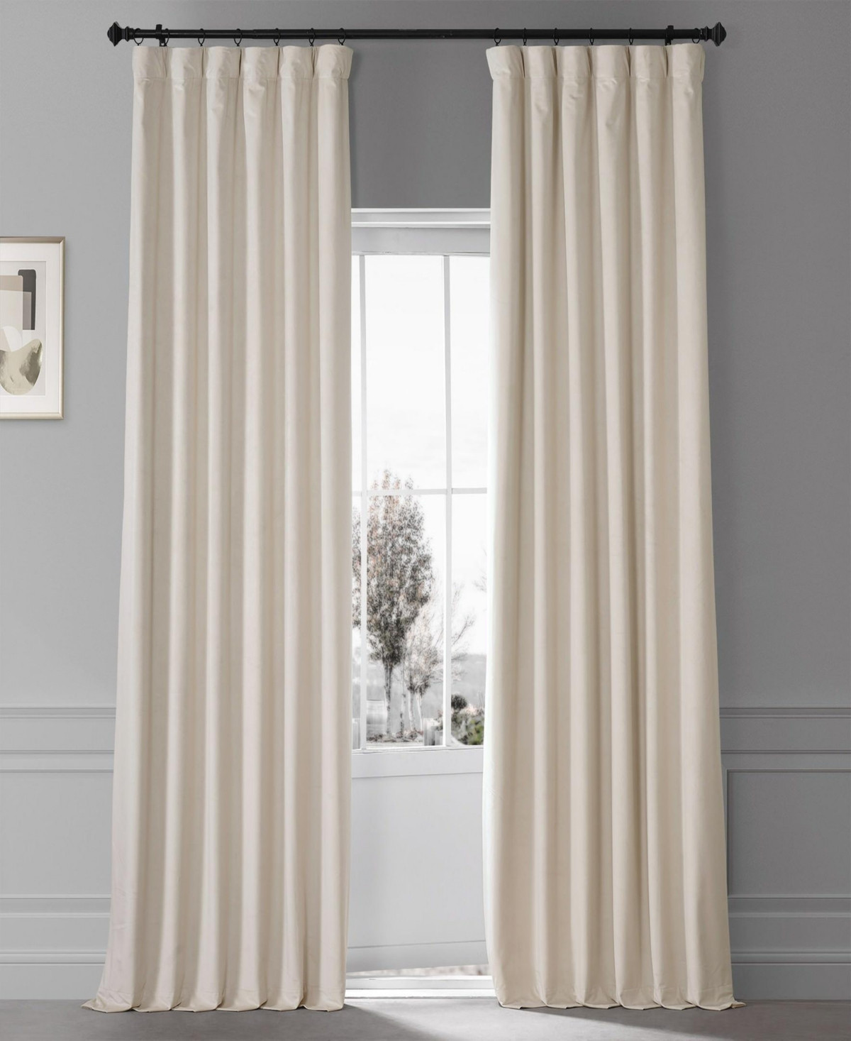 Half Price Drapes Diva Cream Signature Plush Velvet Hotel Blackout Curtain - Diva cream | Macy's