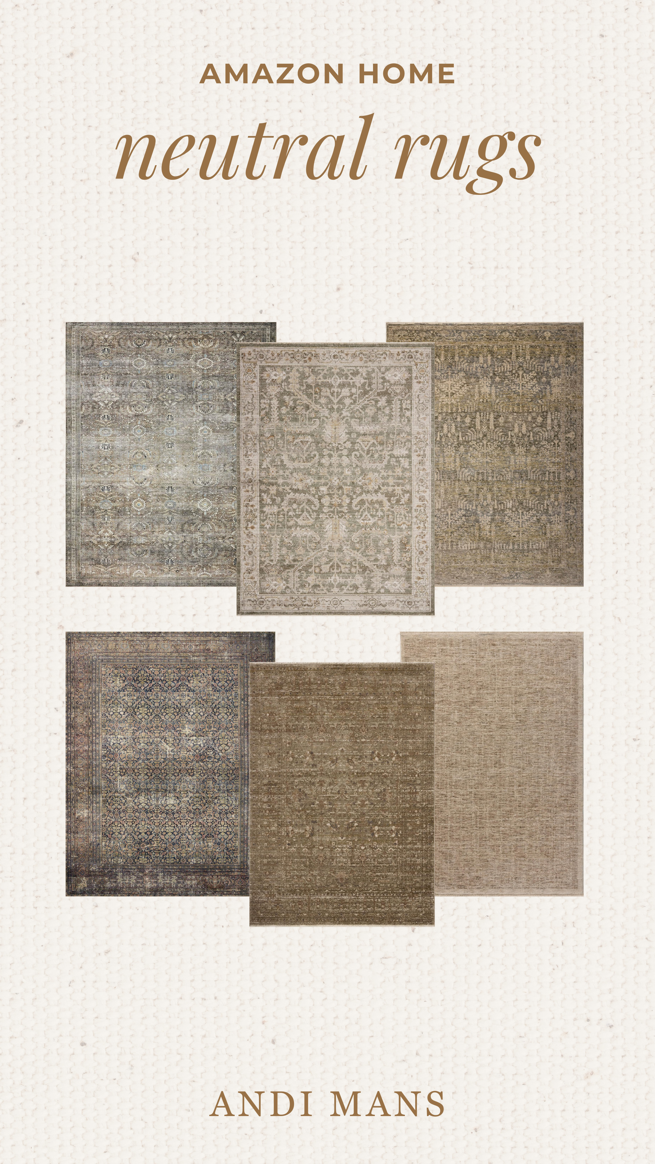 Amazon neutral rugs I love for a warm, cozy, earthy home. Sharing affordable washable rugs, vintage-inspired rugs, jute rugs, and modern organic rug finds perfect for living rooms, bedrooms, and neutral home decor lovers. 

 #LTKOver40 #LTKHome #LTKSaleAlert