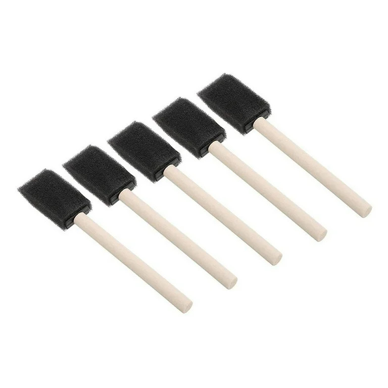 1 Inch Sponge Wood Handle Paint Brush Set 10 Pack Lightweight Durable and Used for Acrylics Stain... | Walmart (US)