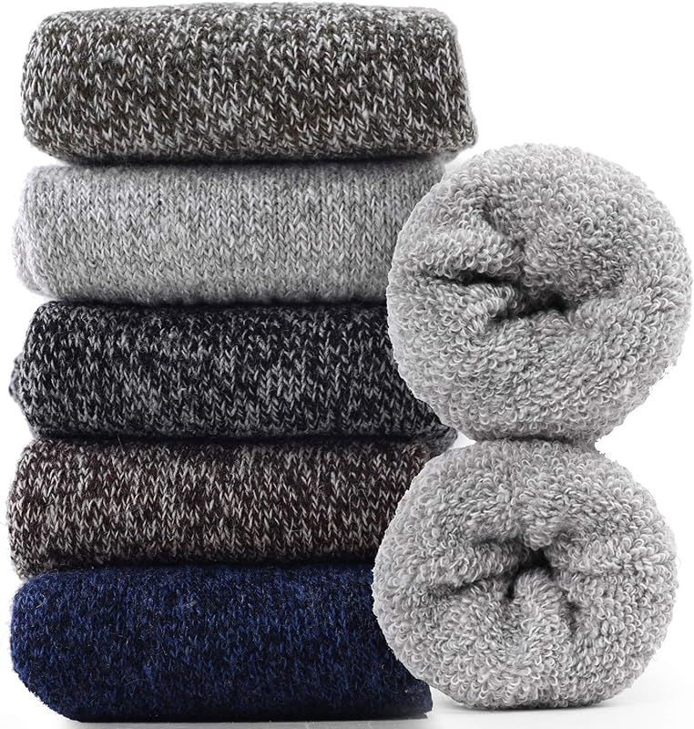 Jeasona Womens Wool Socks Thick Warm Winter Vintage Knit Thermal Gifts | Amazon (US)
