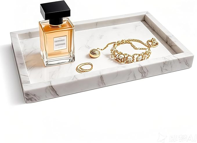 WORHE Italy Marble Vanity Tray for Jewelry, Perfume, Makeup, Candle,Towel Natural Modern Decorati... | Amazon (CA)