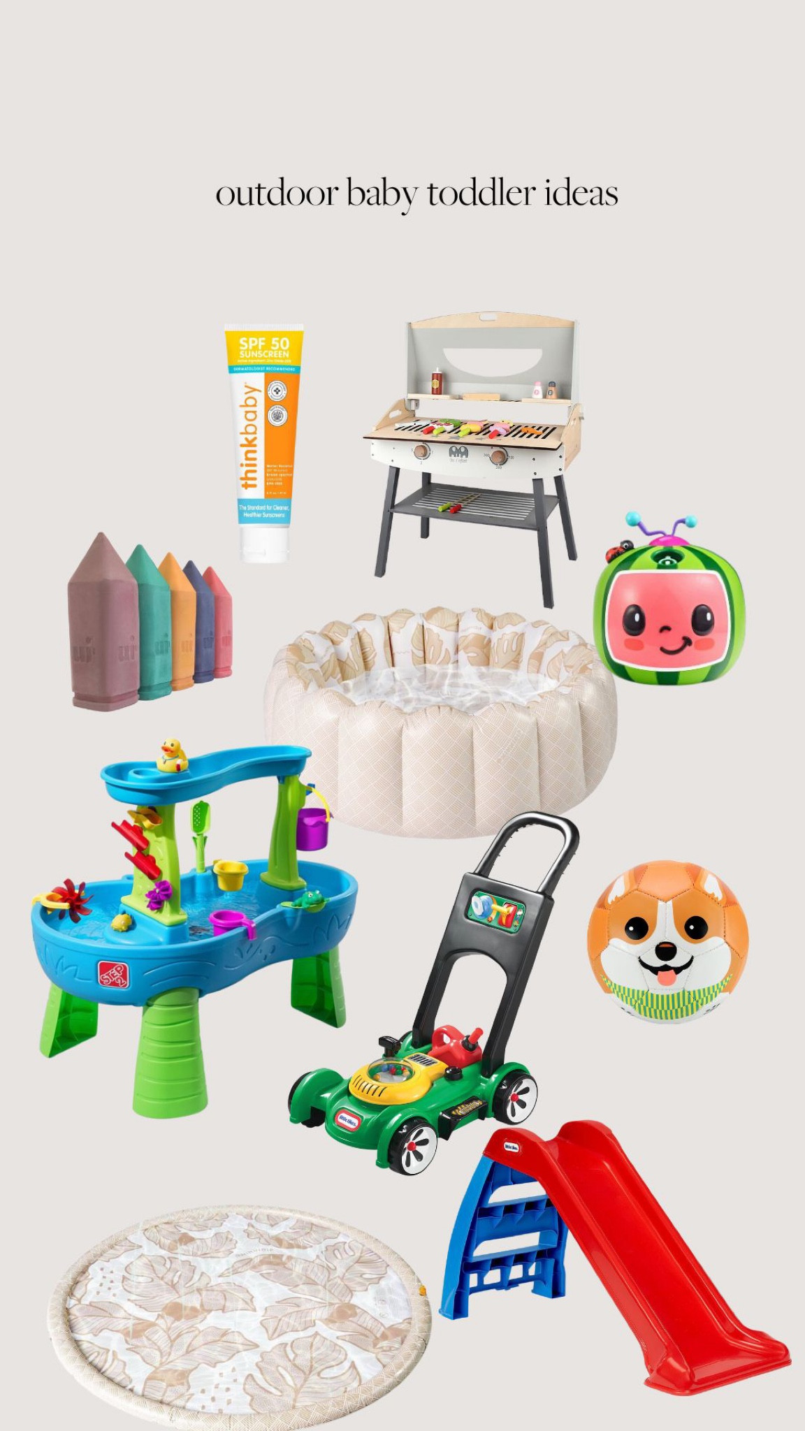 Ourdoor baby and toddler favorites 

Outdoor baby, outdoor activities, baby pool, toddler pool, toddler sports, toddler sunscreen 

#LTKSeasonal #LTKkids #LTKfamily