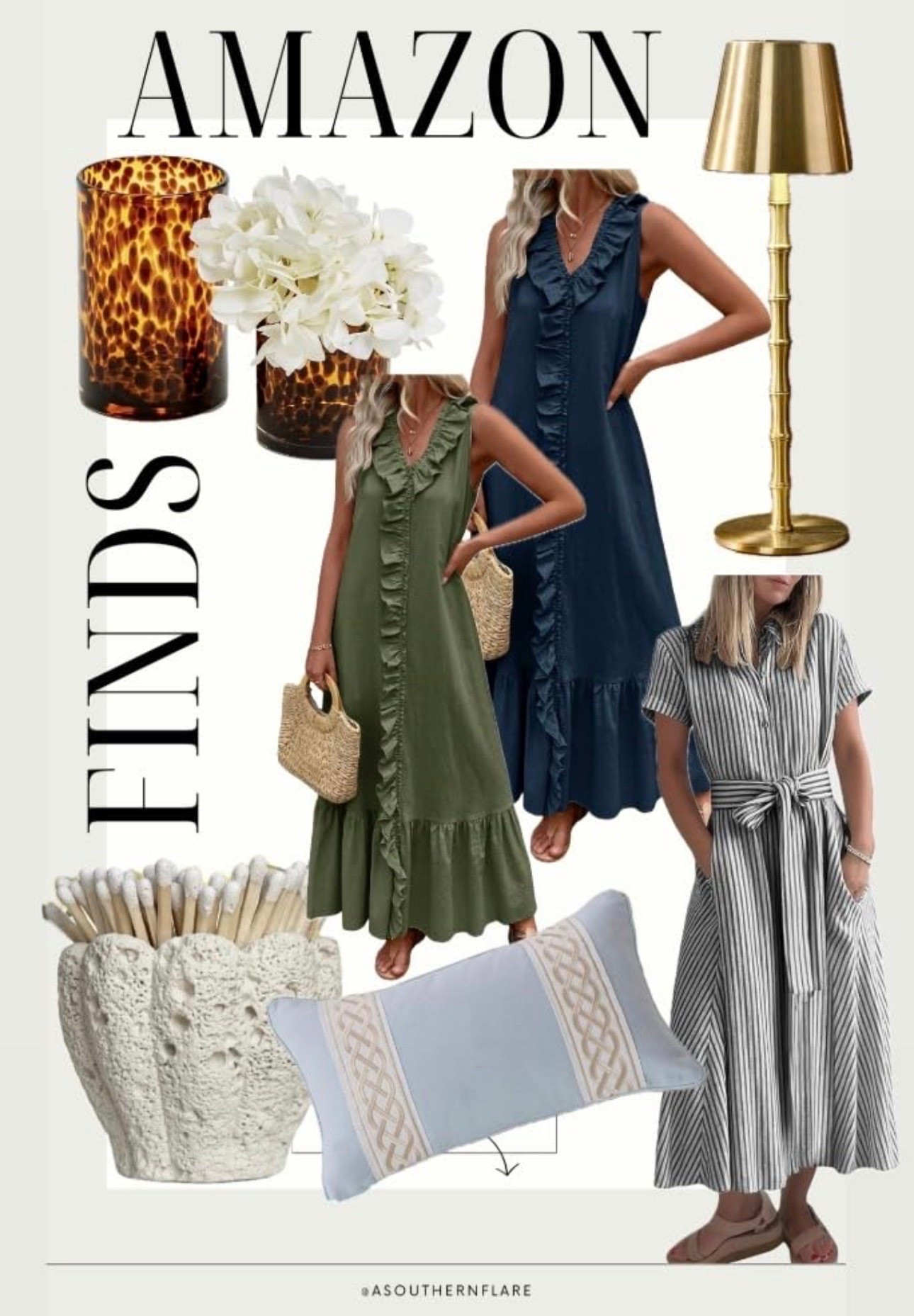 summer dresses and elegant home decor finds. Perfect for a stylish home and wardrobe! #SummerFashion #HomeDecor