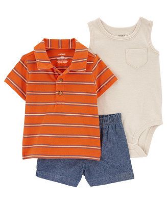 Baby Boys Little Shorts, Bodysuit and T-shirt, 3 Piece Set | Macy's