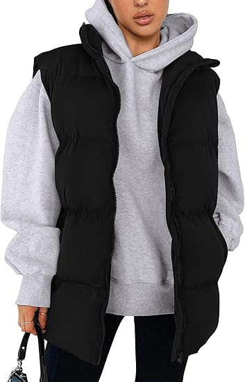 PRETTYGARDEN Women's Puffer Jacket Vests Casual Sleeveless Stand Collar Zip Up Coats Warm Winter ... | Amazon (US)