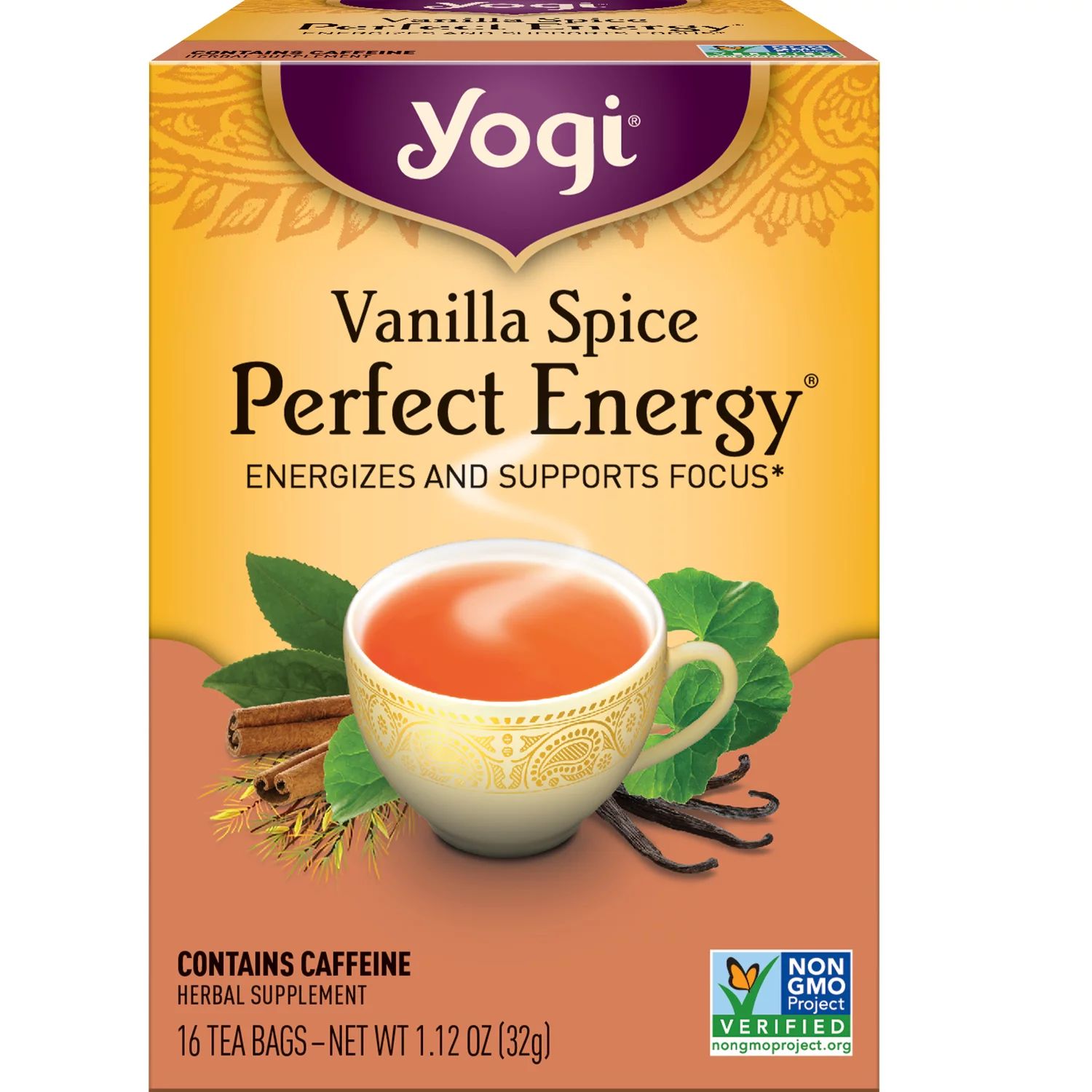 Yogi Tea Vanilla Spice Perfect Energy, Black Tea, Wellness Tea Bags, 16 Count - Walmart.com | Walmart (US)