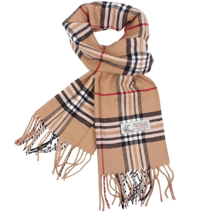 Plaid Cashmere Feel Classic Soft Luxurious Winter Scarf For Men Women | Amazon (US)