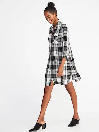 Plaid Swing Shirt Dress for Women | Old Navy US
