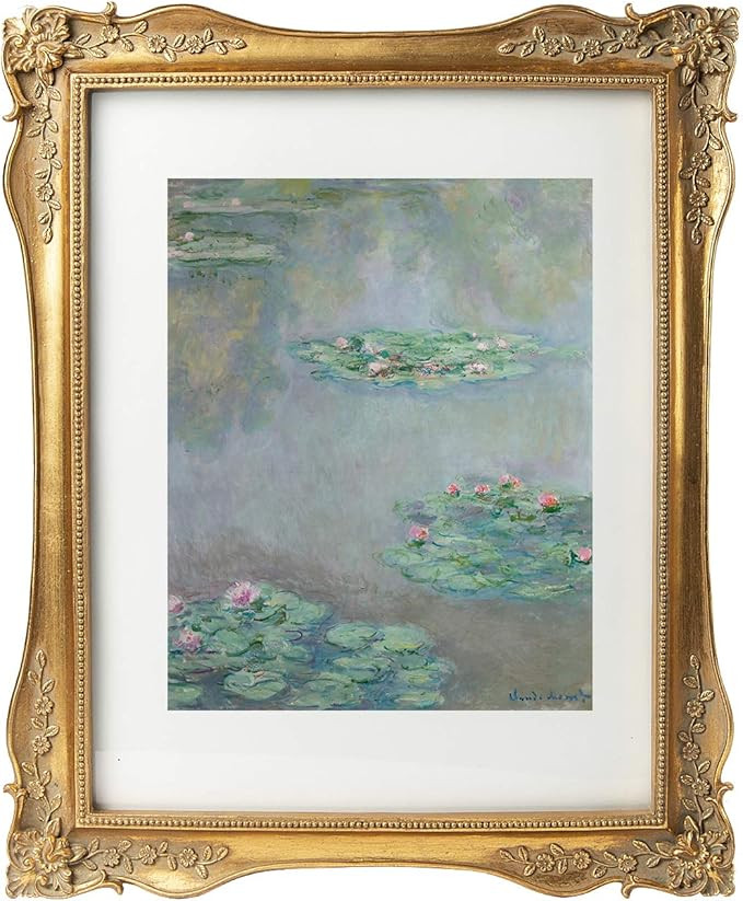 ASOWIN 11 x 14 Antique Picture Frame with Corner Flower Decor for 11 x 14 or 8 x 10 Photos with W... | Amazon (US)