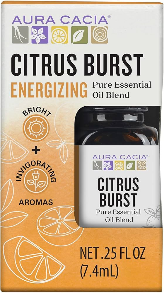 Aura Cacia Citrus Burst Essential Oil Blend, Boxed 0.25 fl. oz. - Light Aroma, No Synthetic Fragr... | Amazon (US)