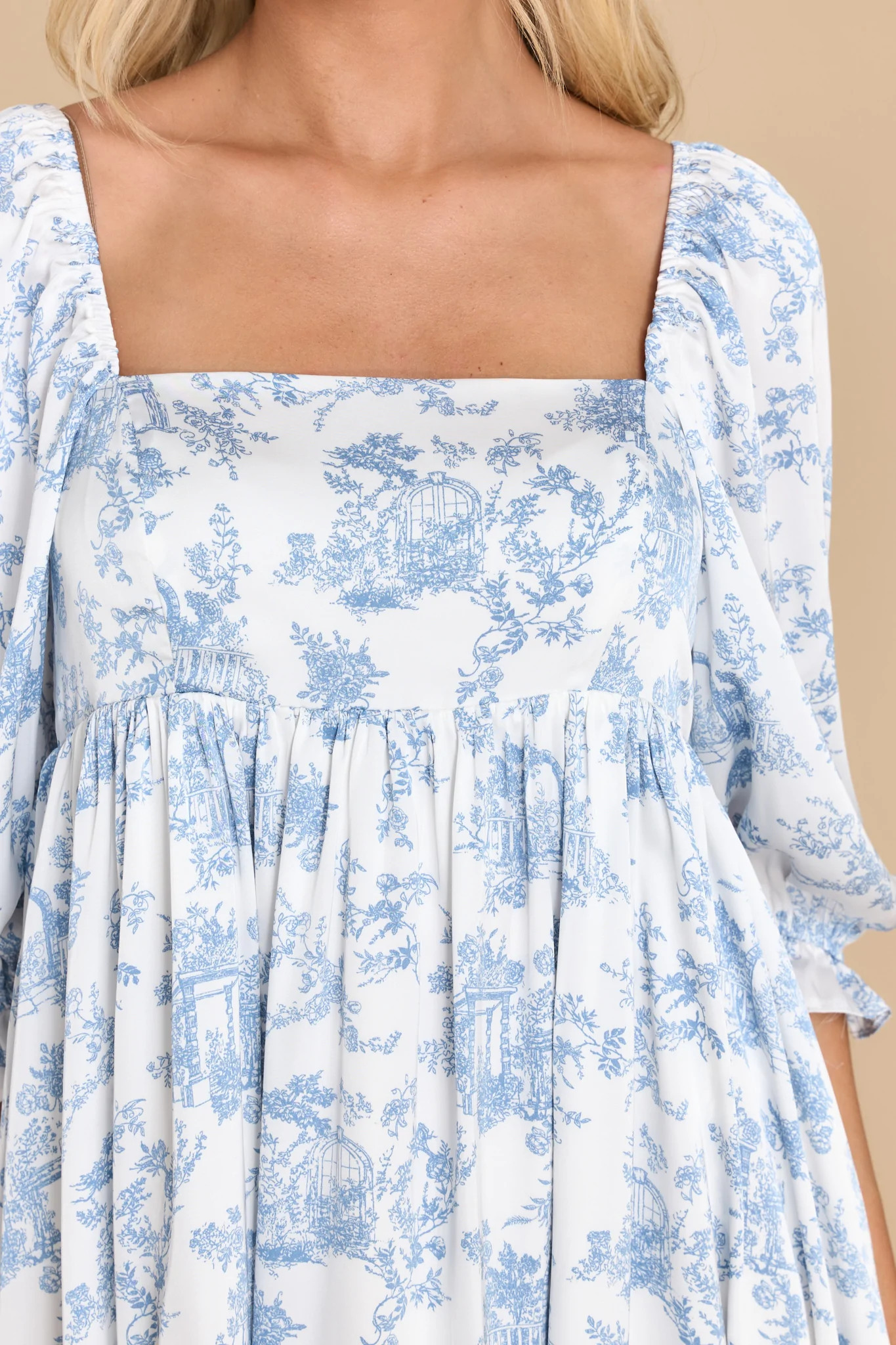 Old Time Charm White Print Dress | Red Dress 